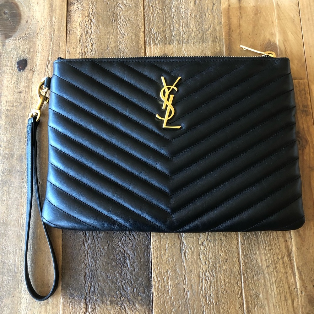 Monogram YSL Matelasse Pouch Wallet